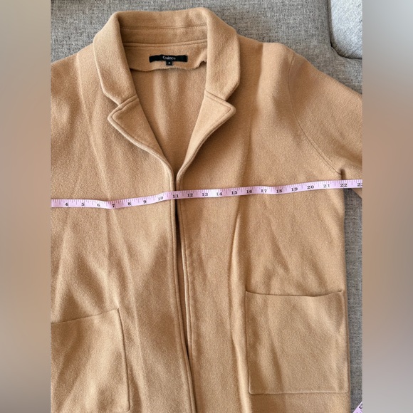 Quince Women’s Tan Cotton Knit Open Front Sweater Blazer Small - Picture 6 of 7